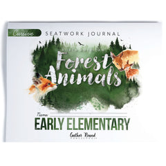 North American Forest Animals homeschool unit study print student seatwork journal in cursive for early elementary