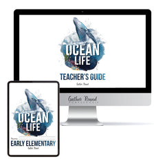 Ocean Life homeschool unit study digital student workbook for early elementary with teacher's guide bundle 