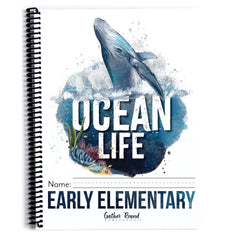 Ocean Life homeschool unit study print student workbook in early elemenary 