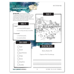 US History 2: Rise to Independence: 1763-1815 Homeschool Study Unit Printed Early Elementary Student Book Lesson 6 Notebooking