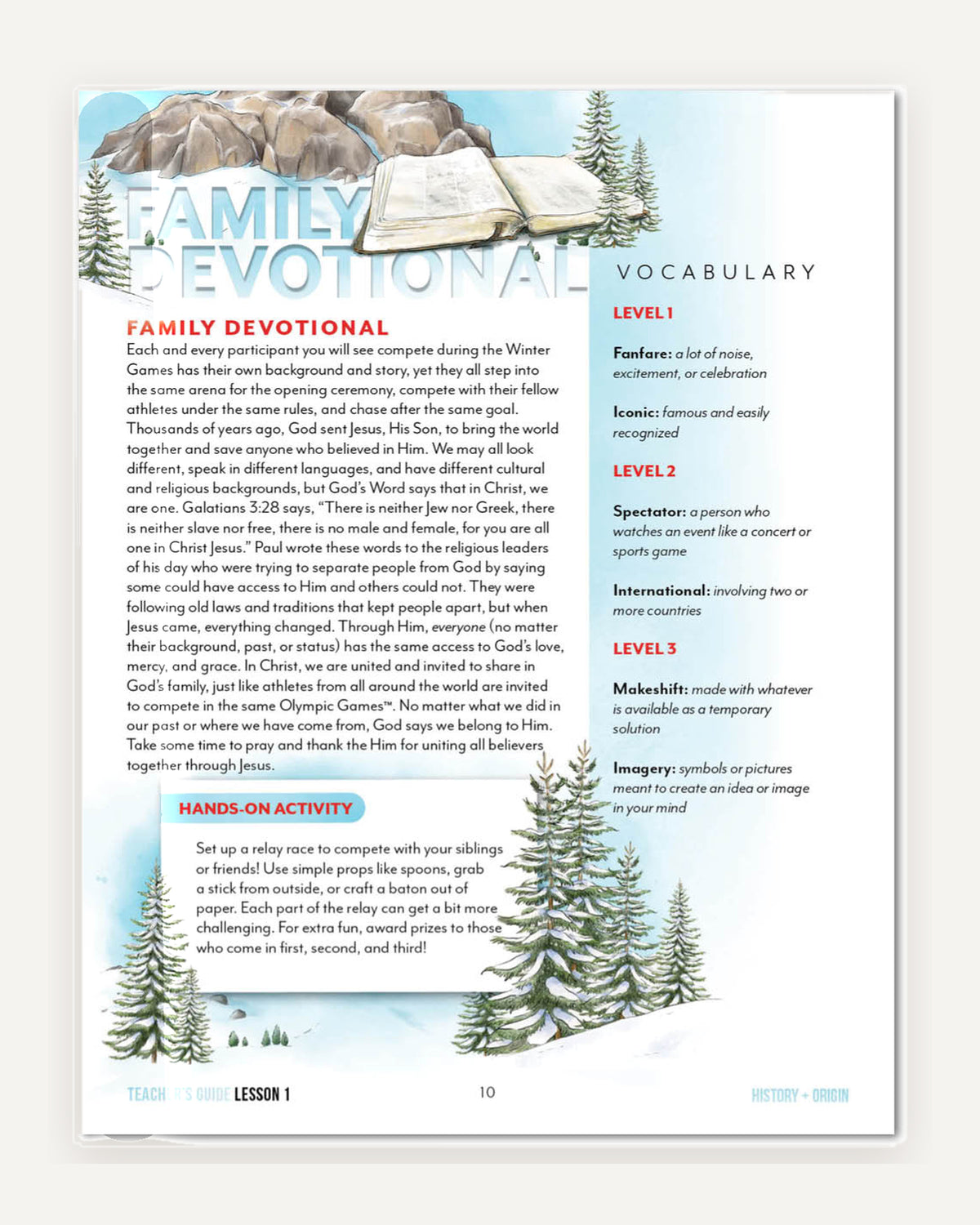 Winter Games Homeschool Unit Study Digital Download Teacher's Guide Lesson 1 History and Origin Part 2