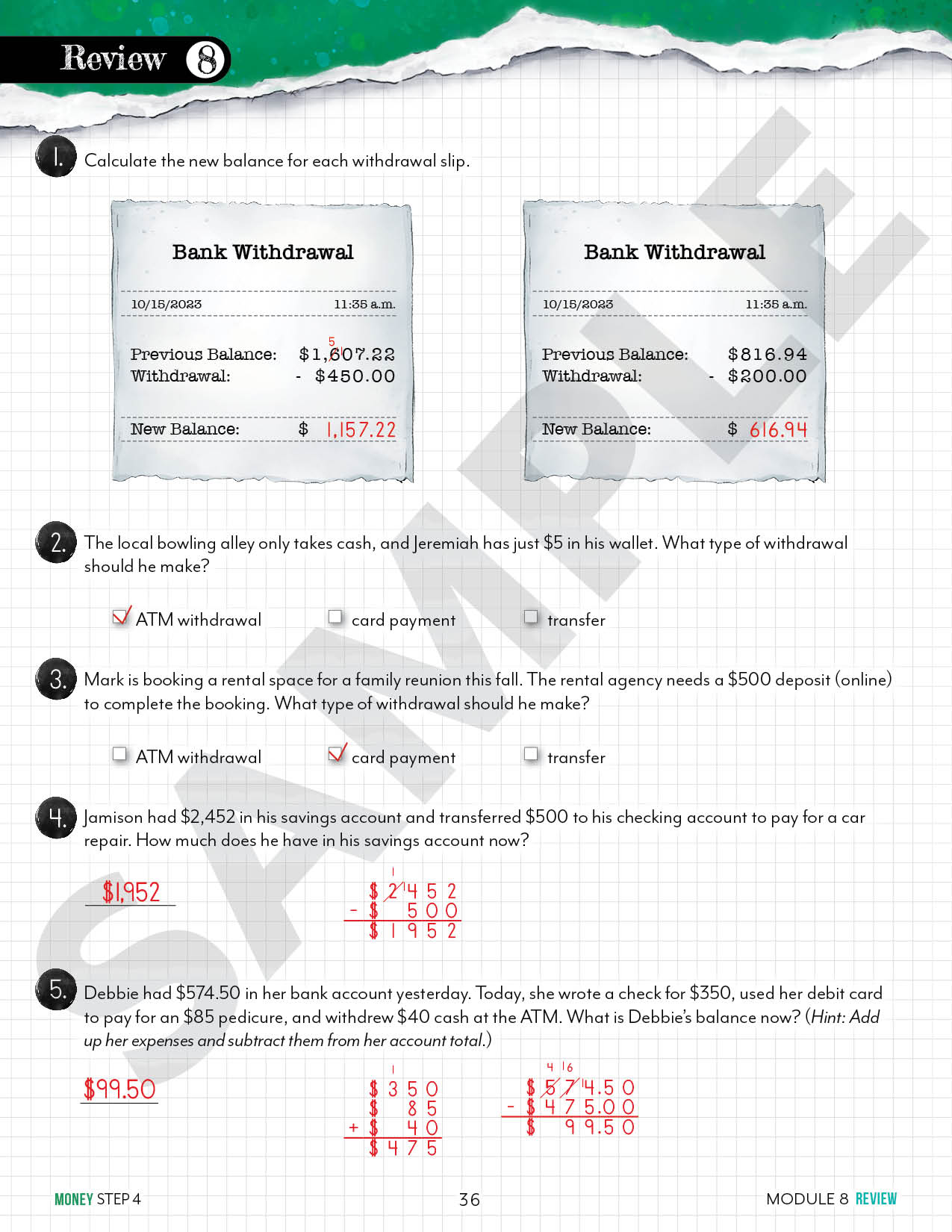 Modular Math: Money (Printed Books)