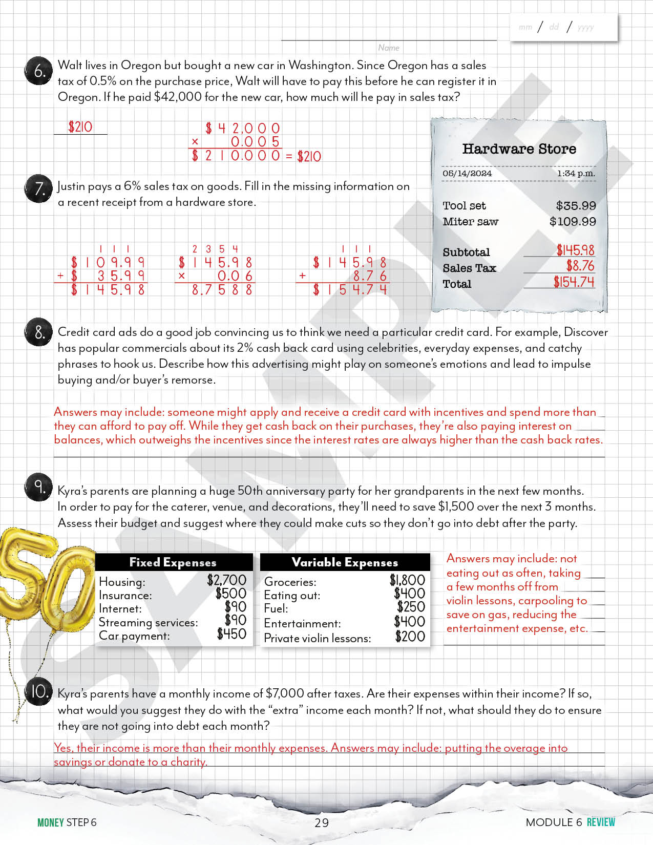 Modular Math: Money (Printed Books)
