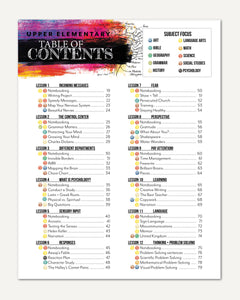 Psychology homeschool unit study digital table of contents upper elementary