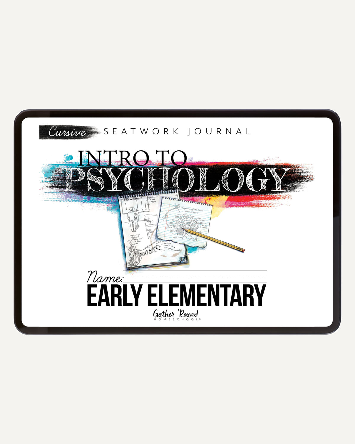 Psychology homeschool unit study digital student seatwork  journal cursive early elementary