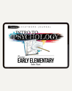 Psychology homeschool unit study digital student seatwork  journal cursive early elementary