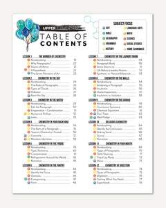 Chemistry Homeschool Unit Study Printed Upper Elementary Student Book Table of Contents Lessons 1-12