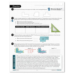 Mathematics worksheet with geometric problems and grid layout