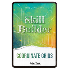 Digital book cover of 'Skill Builder: Coordinate Grids' by Gather Round Homeschool on a white background