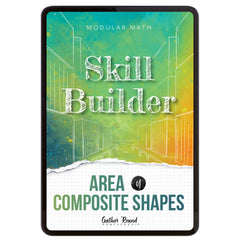 Digital book cover of 'Skill Builder: Area of Composite Shapes' by Gather Round Homeschool on a white background
