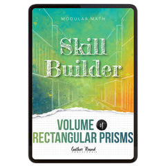Digital book cover of 'Skill Builder: Volume of Rectangular Prisms' by Gather Round Homeschool on a white background