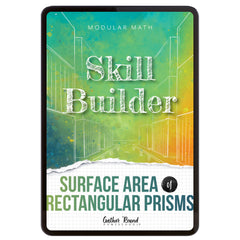 Digital book cover of 'Skill Builder: Surface Area of Rectangular Prisms' by Gather Round Homeschool on a white background
