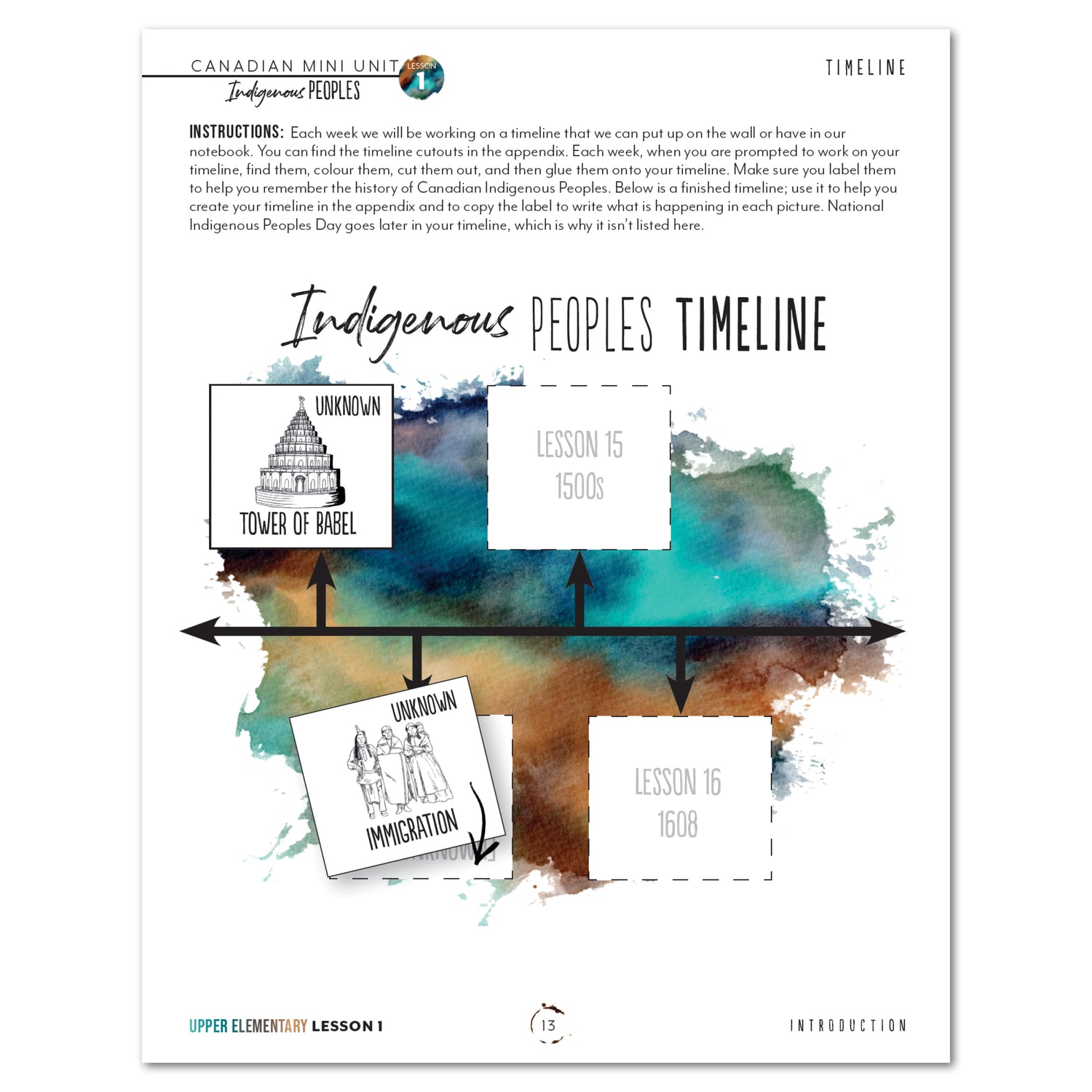 Indigenous Peoples homeschool unit study printed student book upper elementary lesson one