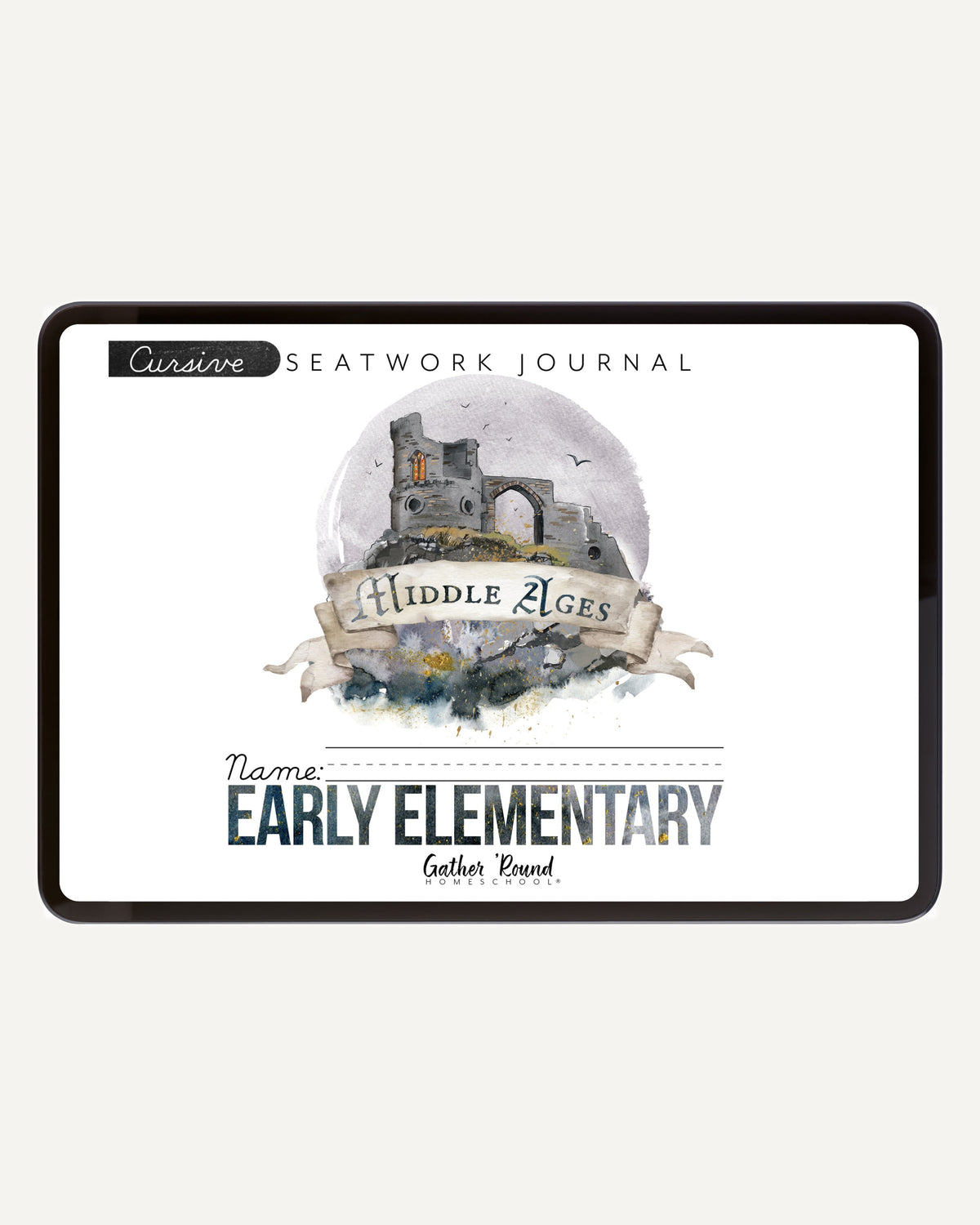 Middle Ages homeschool unit study digital student seatwork book in cursive for early elementary