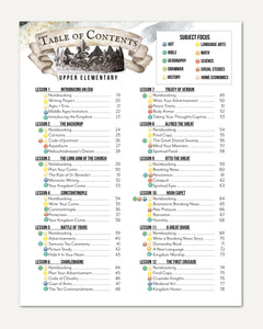 Middle Ages homeschool unit study digital student workbook table of contents upper elementary part one