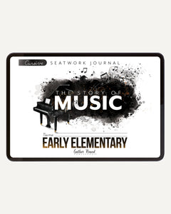 Music homeschool unit study digital student seatwork journal in cursive for early elementary