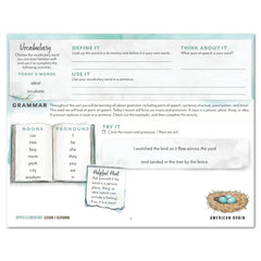 North American Birds part two homeschool unit study digital student seatwork journal in manuscript for upper elementary lesson one