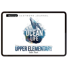 Ocean Life homeschool unit study digital seatwork journal in manuscript for upper elementary
