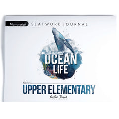 Ocean Life homeschool unit study digital seatwork journal in manuscript for upper elementary