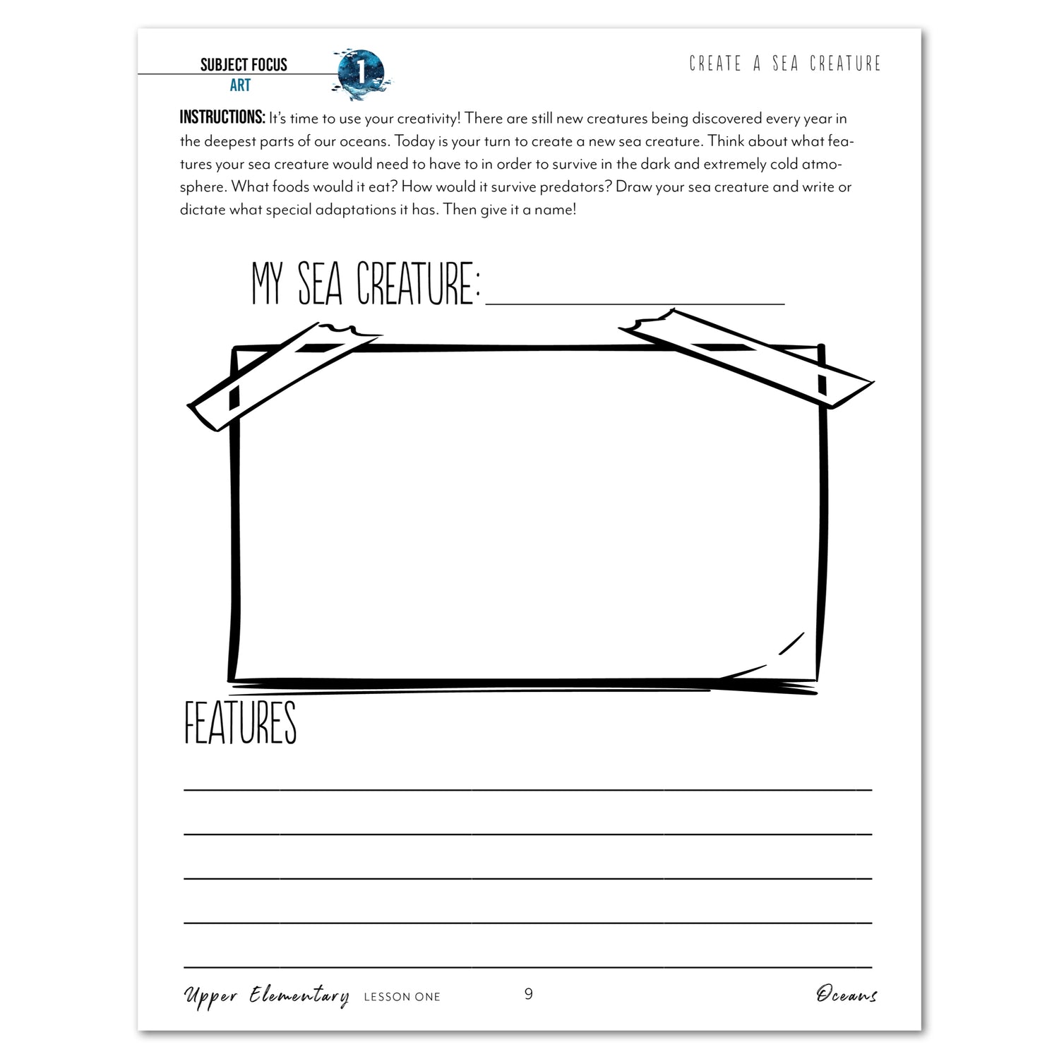 Oceans homeschool unit study print student workbook for upper elementary lesson one