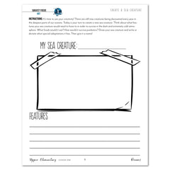 Oceans homeschool unit study print student workbook for upper elementary lesson one