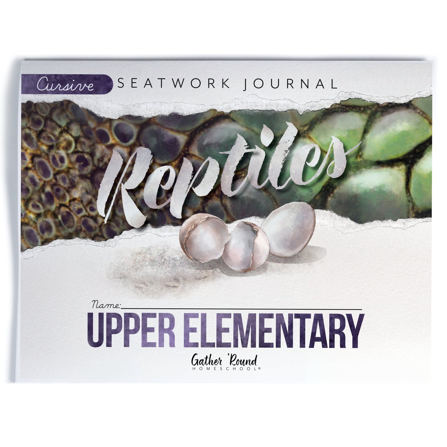 Reptiles homeschool unit study printed student seatwork journal in cursive for Upper Elementary