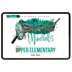 Rocks + Minerals homeschool unit study digital student seatwork journal in cursive for Upper Elementary