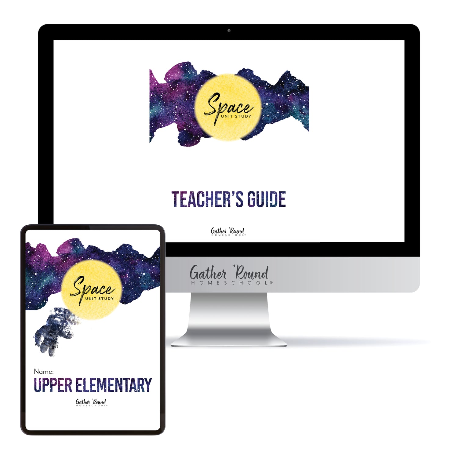 Space homeschool unit study digital student workbook in Upper Elementary with Teacher's Guide bundle 