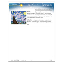 Space homeschool unit study digital student workbook in Upper Elementary with Teacher's Guide bundle Vincent Van Gogh