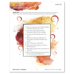US History 1: A New World: Beginin-1763 Homeschool Study Unit Printed Upper Elementary Student Book Lesson 8 Narration