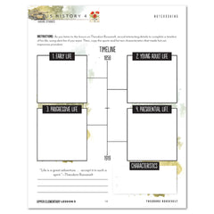 US History 4: War & Reformation: 1900-1945 Homeschool Unit Study Printed Upper Elementary Student Book Lesson 5 Notebooking