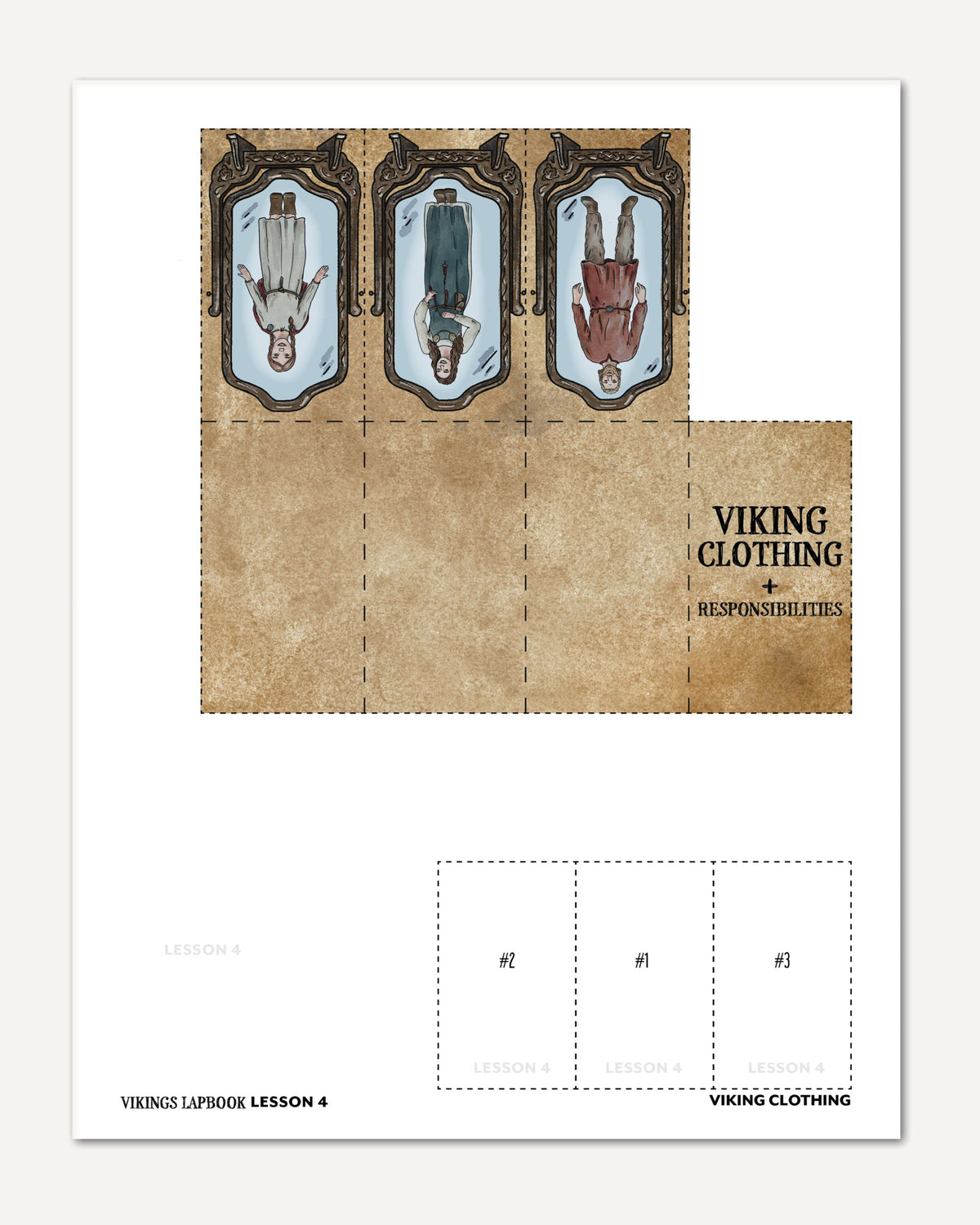 Vikings Homeschool Unit Study Digital Lapbook Lesson 4 Cutouts Viking Clothing
