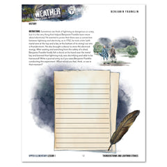 Weather + Natural Disasters Homeschool Unit Study Printed Upper Elementary Student Book Lesson 1 Benjamin Franklin