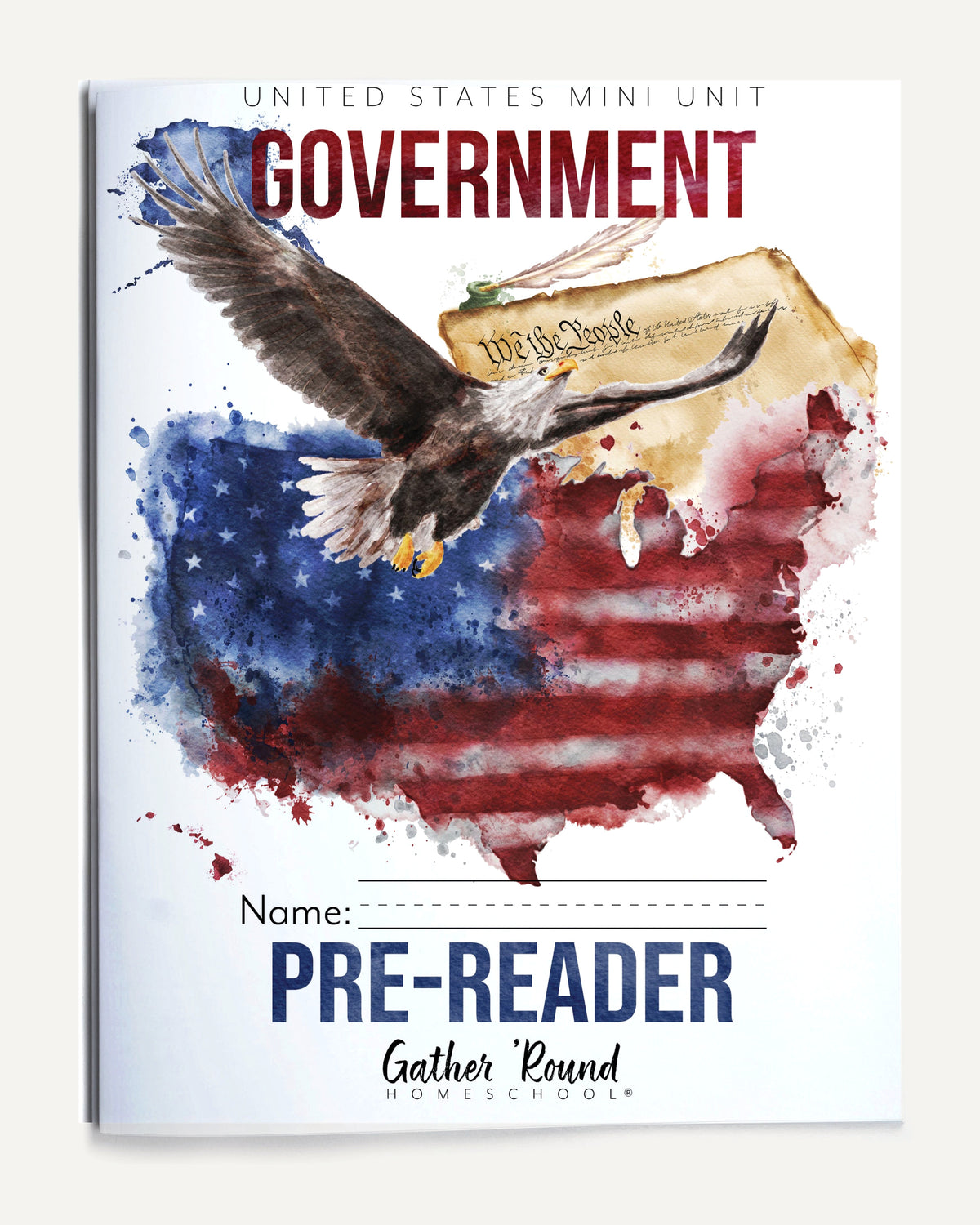 US Government Homeschool Study Unit Digital Printed Pre-Reader Student Book