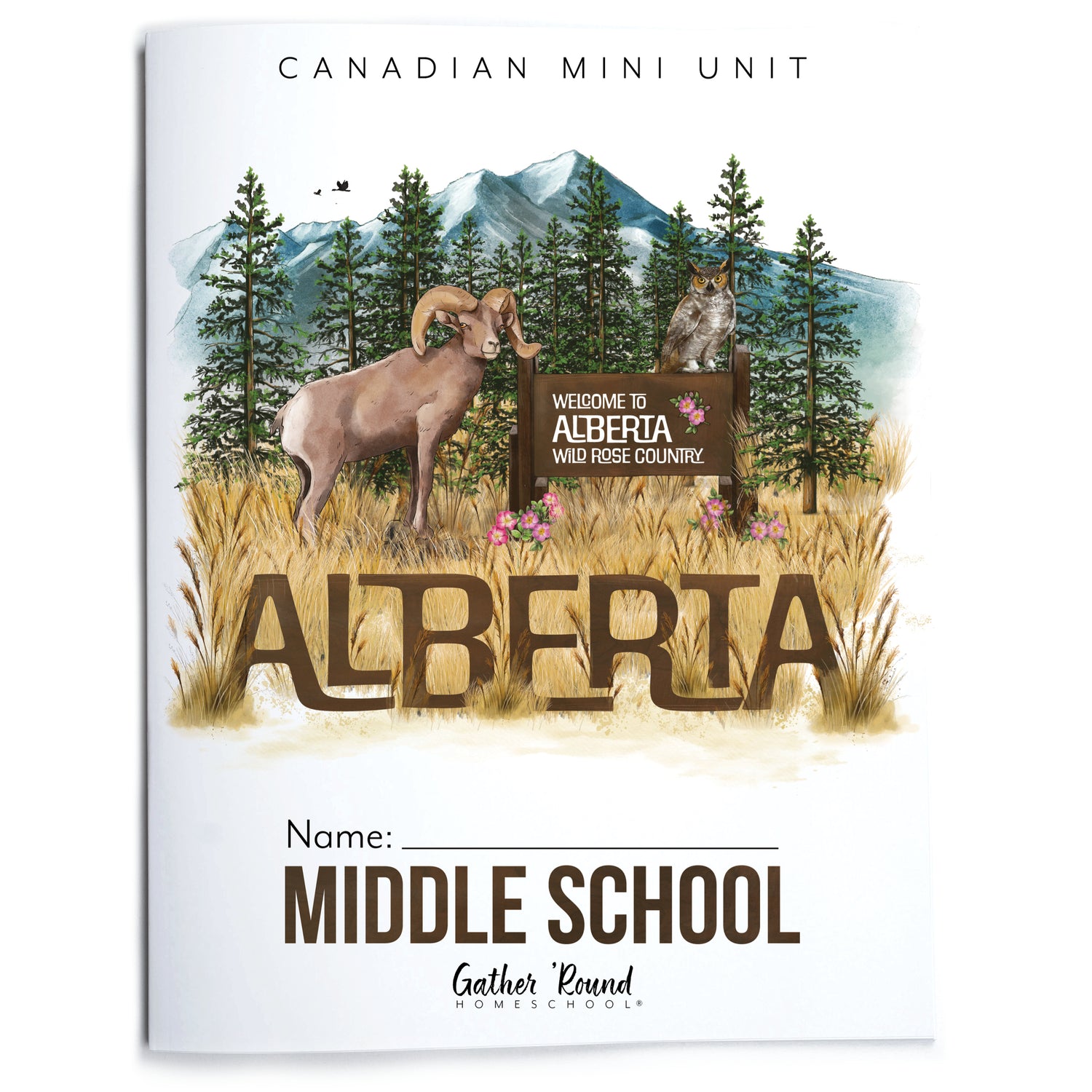 Alberta homeschool unit study middle school student printed notebook