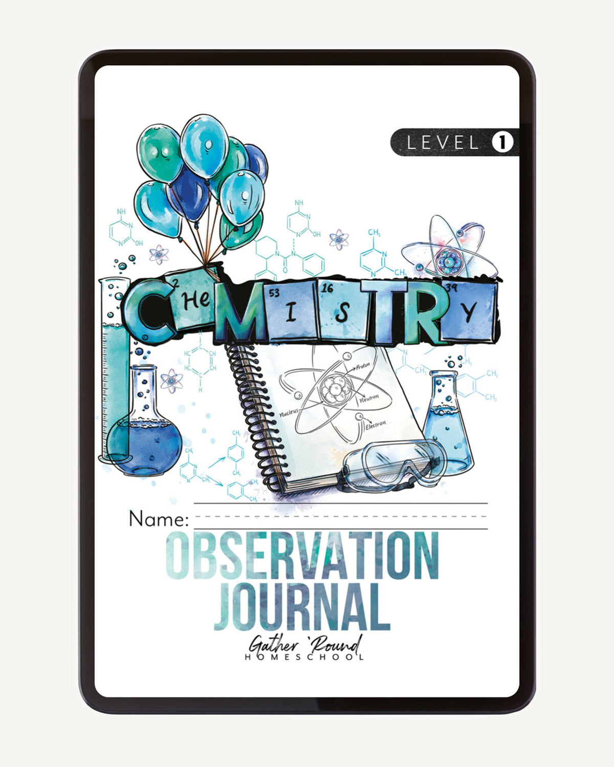 Chemistry Homeschool Unit Study Digital Observation Journal Level 1