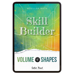 Digital book cover of 'Skill Builder: Volume of Shapes' by Gather Round Homeschool on a white background