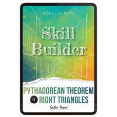 Digital book cover of 'Skill Builder: Pythagorean Theorem in Right Angles' by Gather Round Homeschool on a white background