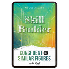 Digital book cover of 'Skill Builder: Congruent and Similar Figures' by Gather Round Homeschool on a white background