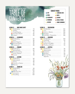 Living Off the Land homeschool unit study digital student notebook table of contents part two