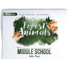 North American Forest Animals homeschool unit study print student seatwork journal in manuscript for middle school