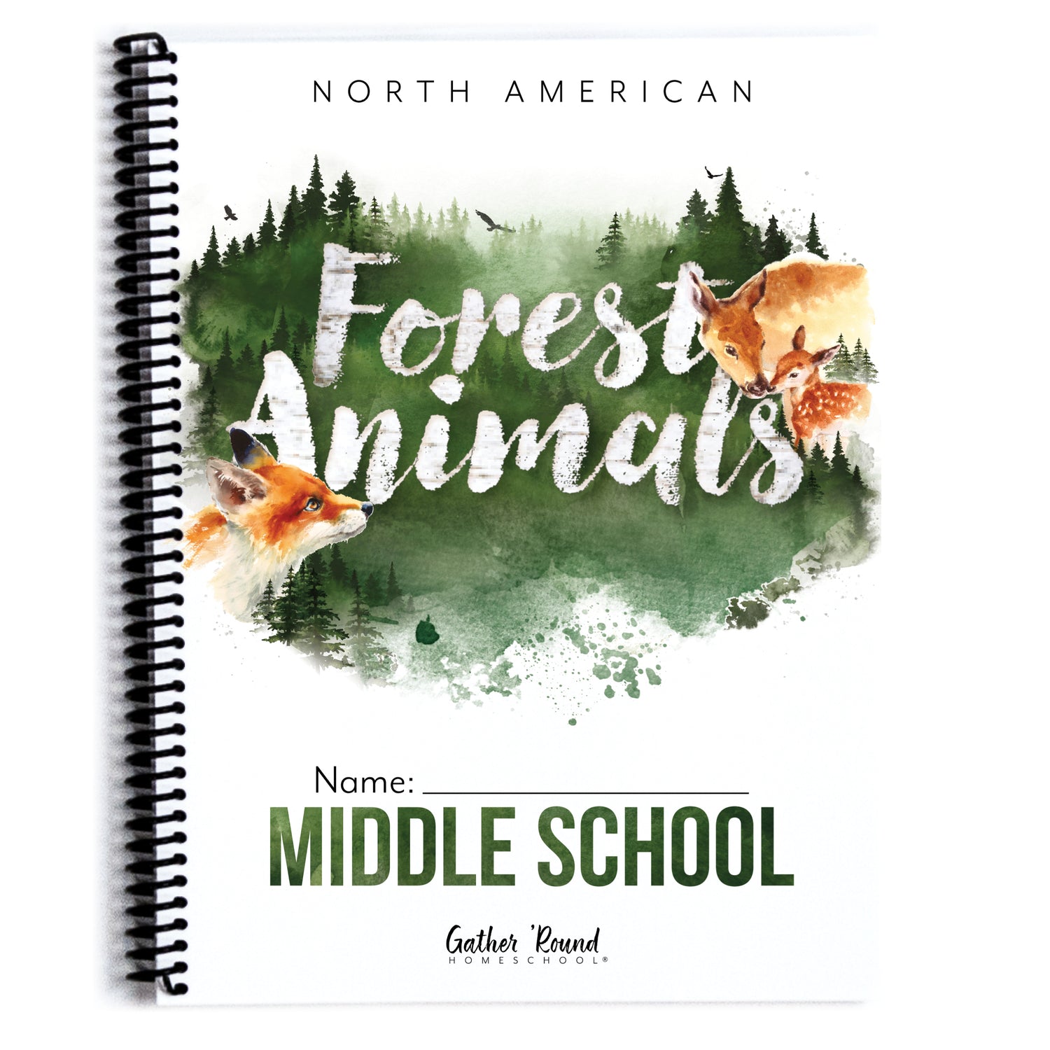 North American Forest Animals homeschool unit study print student workbook middle school 