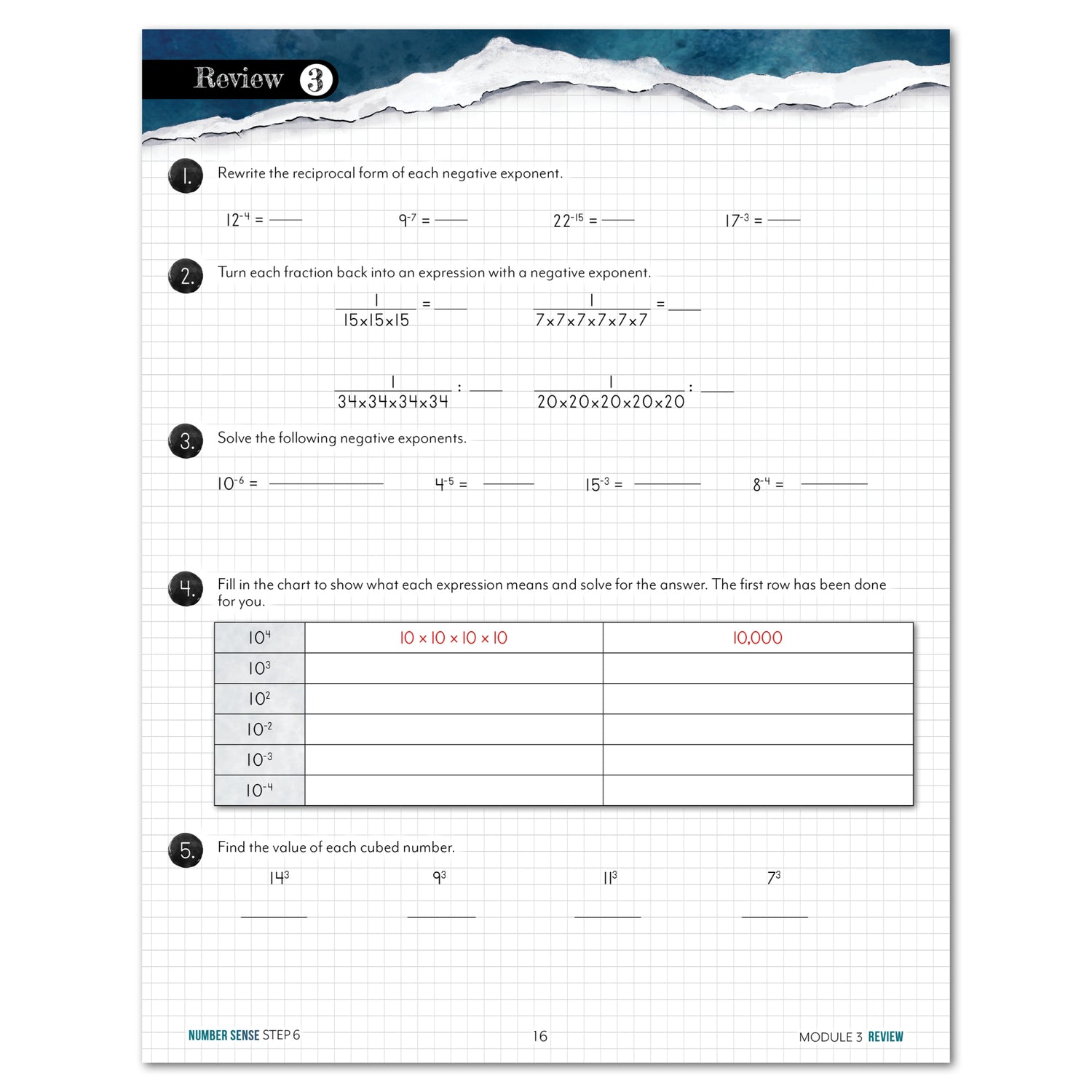 Number Sense Modular Math Step 6 printed book module 3 review