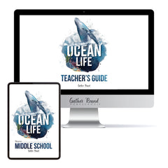 Ocean Life homeschool unit study digital student workbook for middle school with teacher's guide bundle 