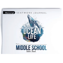 Ocean Life homeschool unit study digital seatwork journal in manuscript for middle school