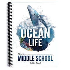 Ocean Life homeschool unit study print student workbook in middle school