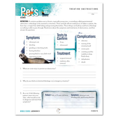 Pets homeschool unit study print student workbook middle school treating obstructions 