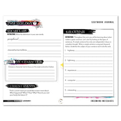 Psychology homeschool unit study digital student seatwork  journal cursive in middle school worksheet