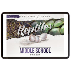 Reptiles homeschool unit study digital student seatwork journal in cursive for Middle School 
