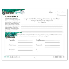 Rocks + Minerals homeschool unit study printed student seatwork journal in cursive for Middle School worksheet